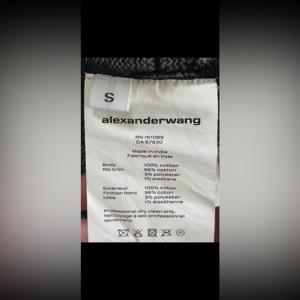 Alexander Wang Logo Knit Cropped Vest Collared Gray Size S - Picture 5 of 7